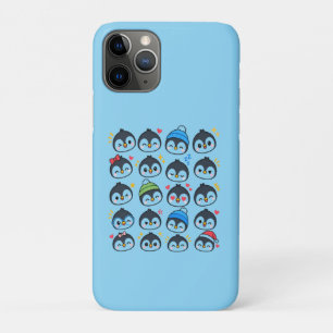 Funda Para iPhone 11 Pro Lindo patrón de emoji de pingüino Kawaii divertido