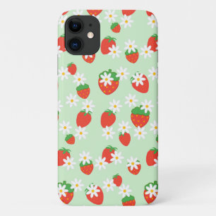 Funda Para iPhone 11 Lindo patrón de flor de margarita de fresa de Navi