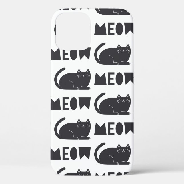 Funda De Case-Mate Para iPhone lindo patrón de gato. Ilustracion de época (Reverso )