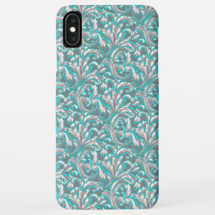 Funda Para iPhone XS Max Lindo patrón floral gris acuático sin costuras