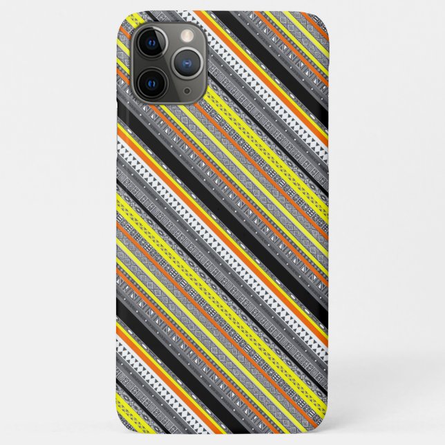 Funda De Case-Mate Para iPhone Lindos patrones aztecas grises amarillos naranjas (Reverso)