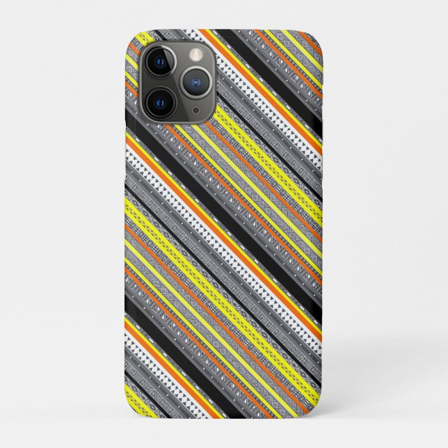Funda De Case-Mate Para iPhone Lindos patrones aztecas grises naranjas amarillos (Reverso)