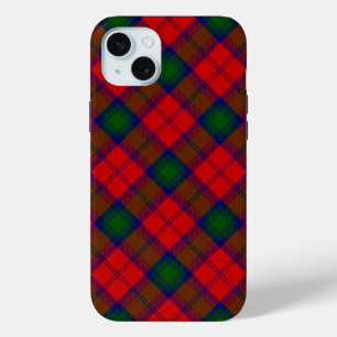Funda Para iPhone 15 Mini Lindsay tartan green platillo rojo