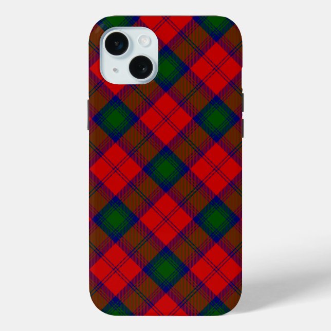 Funda De Case-Mate Para iPhone Lindsay tartan green platillo rojo (Reverso )