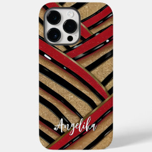 Funda Para iPhone 14 Pro Max De Case-Mate Línea Abstracta Moderna Rojo Negro Minimalista Per