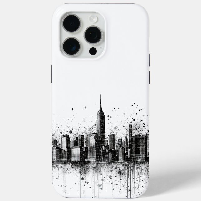 Funda De Case-Mate Para iPhone Línea aérea contemporánea en blanco y negro (Reverso )
