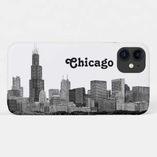 Funda Para iPhone 11 Línea aérea de Chicago Etched