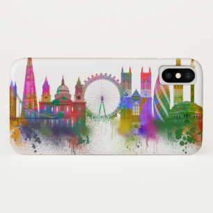 Funda Para iPhone X Línea aérea de Londres - Arcoiris