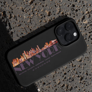 Funda Para iPhone 13 Pro Max Línea aérea de Nueva York. Órganos y coordenadas