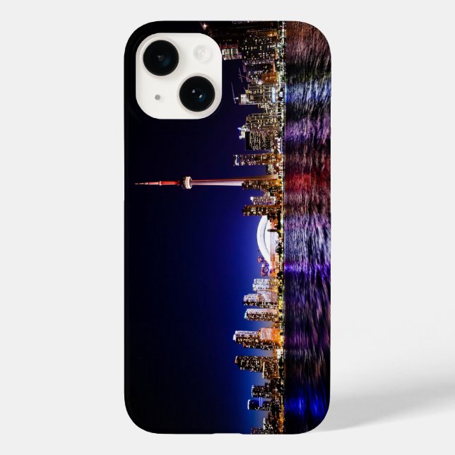 Funda De Case-Mate Para iPhone Línea aérea de Toronto después del atardecer (Reverso )