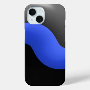 Funda Para iPhone 15 Línea Azul delgada de la policía