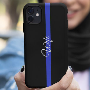 Línea Azul delgada: Esposa policial Funda Iphone S