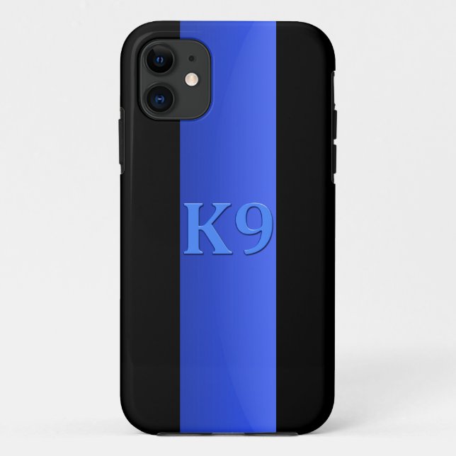 Funda De Case-Mate Para iPhone Línea Azul delgada y K9 (Reverso)