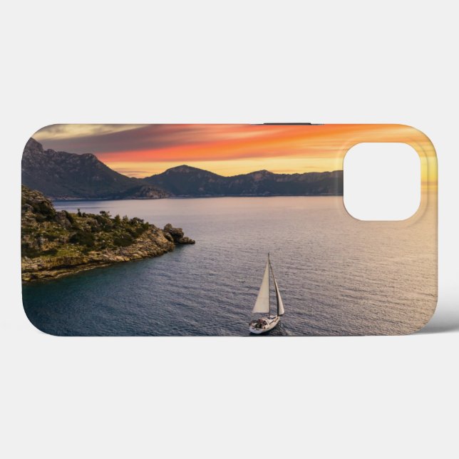 Funda De Case-Mate Para iPhone Línea costera | Bodrum, Turquía (Reverso (Horizontal))