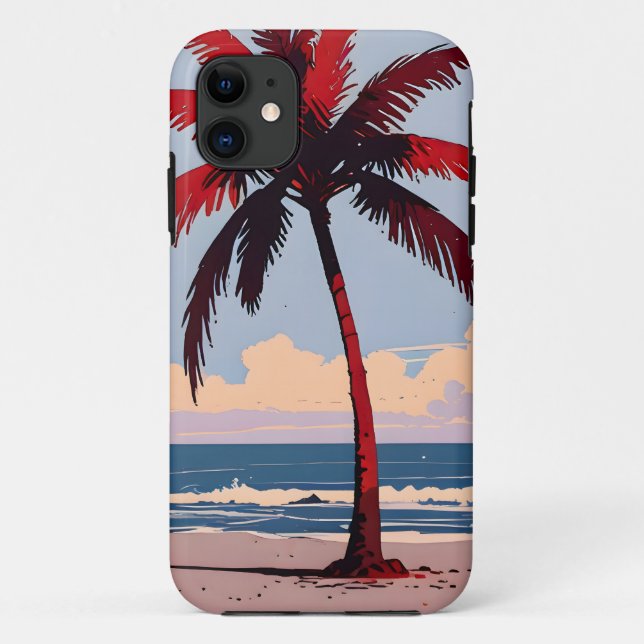 Funda De Case-Mate Para iPhone Línea costera de Crimson (Reverso)