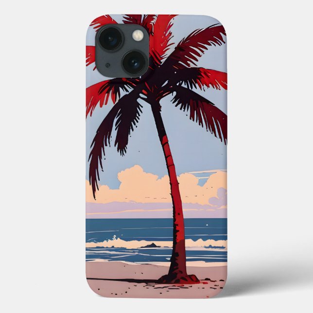Funda De Case-Mate Para iPhone Línea costera de Crimson (Reverso)