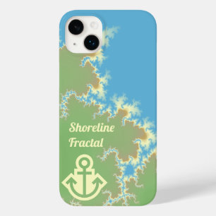 Funda Para iPhone 14 Plus De Case-Mate Línea costera fractal con texto/símbolo Personaliz