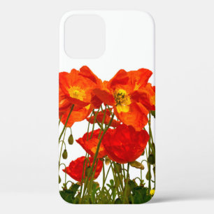 Funda Para iPhone 12 Línea de amapolas rojas aisladas arte, fondo, bell