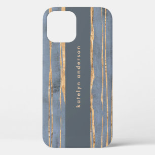 Funda Para iPhone 12 Línea de oro desordenada   Blue Periwinkle   Profe