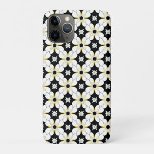 Funda Para iPhone 11 Pro Línea de Patrón Floral Negro para Decoración Moder