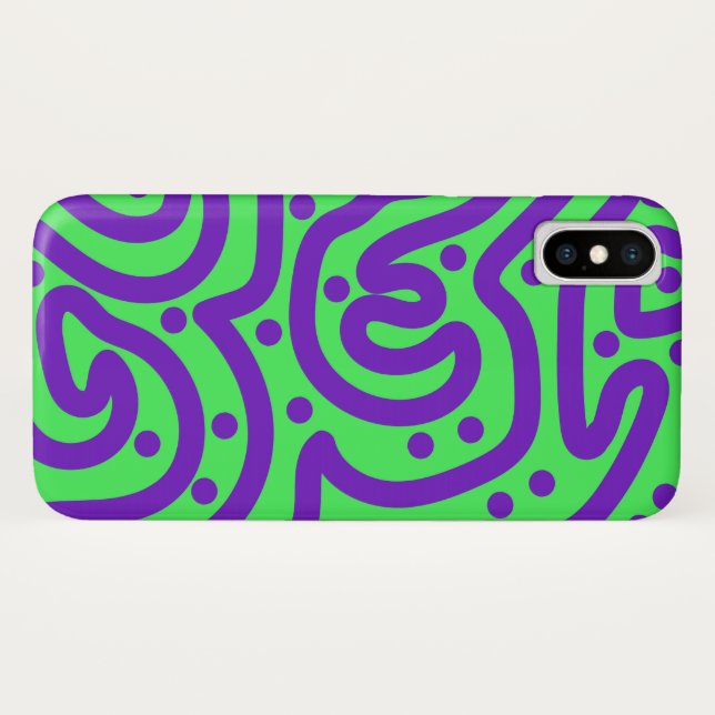 Funda De Case-Mate Para iPhone Líneas abstractas (Reverso (horizontal))