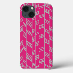 Funda Para iPhone 13 Líneas Art Deco de Fuchsia