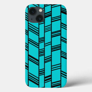Funda Para iPhone 13 Líneas azul Art Deco