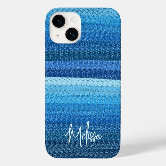 Funda De Case-Mate Para iPhone Líneas azules (Reverso )