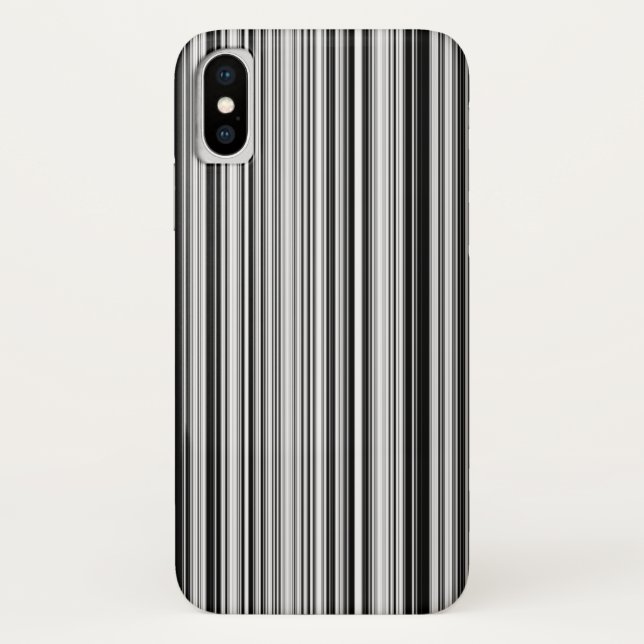 Funda De Case-Mate Para iPhone Líneas blancos y negros (Reverso)