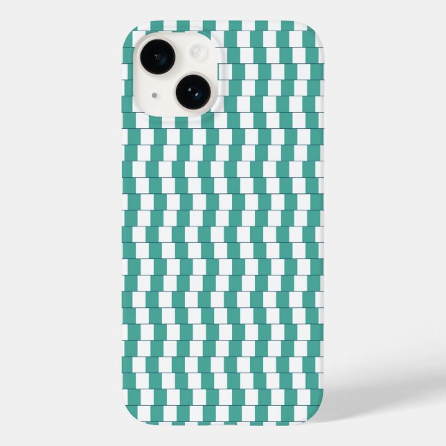 Funda De Case-Mate Para iPhone Líneas confusas turquesa (Reverso )