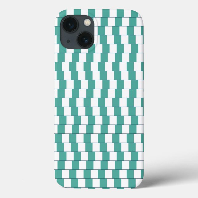Funda De Case-Mate Para iPhone Líneas confusas turquesa (Reverso)