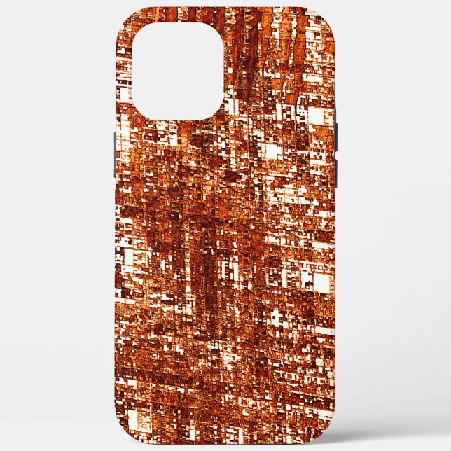 Funda De Case-Mate Para iPhone Líneas cruzadas y muesca cuadrada oxidada (Reverso )