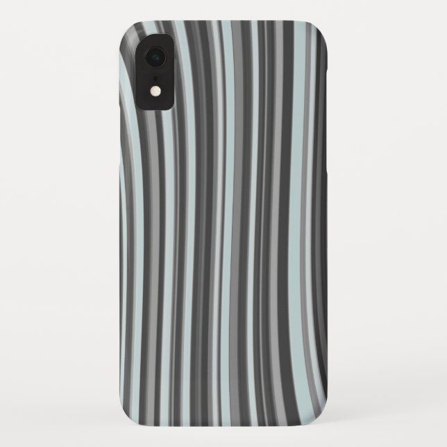 Funda De Case-Mate Para iPhone Líneas curvadas en cian y gris (Reverso)