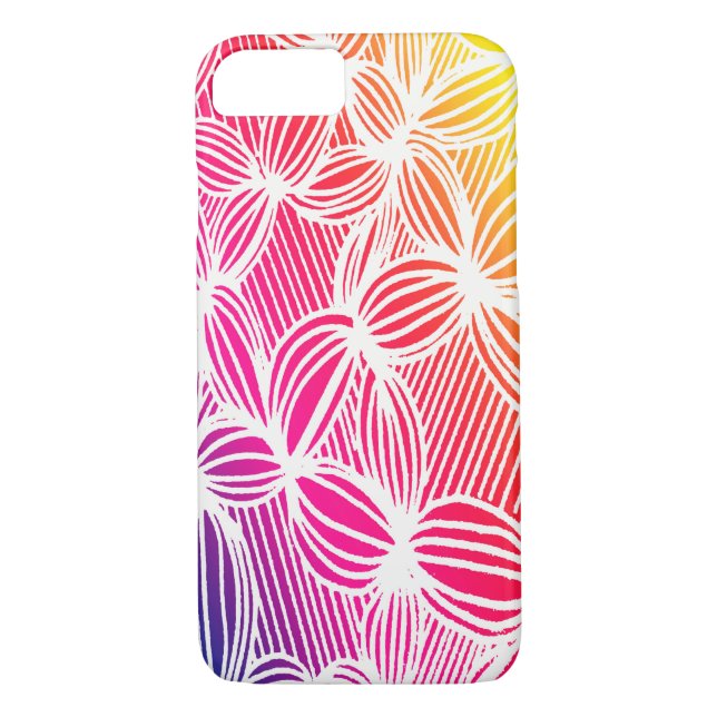 Funda De Case-Mate Para iPhone Líneas de arco iris curvadas (Reverso)