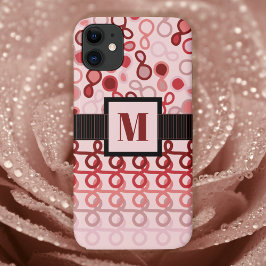 Funda Para iPhone 11 Líneas de bucle con paisajes híbridos rosado a roj