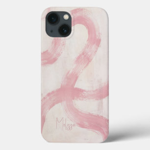 Funda Para iPhone 13 Líneas de curvas abstractas rosadas de Rubor femen