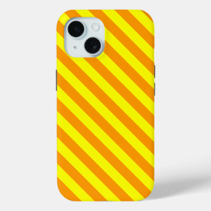 Funda Para iPhone 15 Líneas de rayas Naranjas amarillas