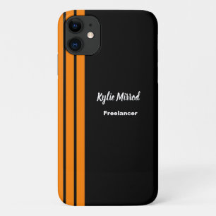 Funda Para iPhone 11 líneas de rayas naranjas negras