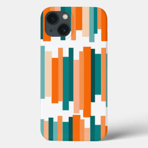 Funda Para iPhone 13 Líneas jagadas - Verde azulado y Naranja