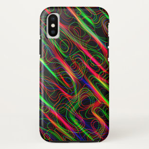 Funda Para iPhone X Líneas Multicolores de Neón