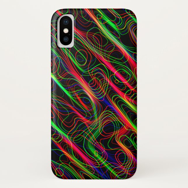 Funda De Case-Mate Para iPhone Líneas multicolores Neon (Reverso)