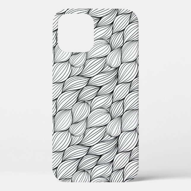 Funda De Case-Mate Para iPhone Líneas negras abstractas (Reverso )