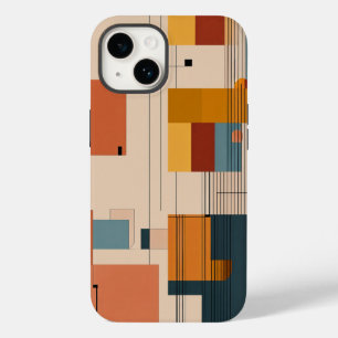 Funda Para iPhone 14 De Case-Mate líneas pequeñas de color blanco marrón y azul negr