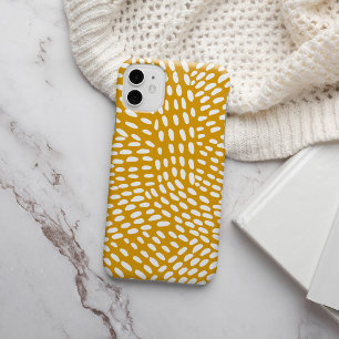 Funda Para iPhone 13 Líneas punteadas de patrón amarillo quemado