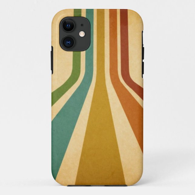 Funda De Case-Mate Para iPhone Líneas retro (Reverso)
