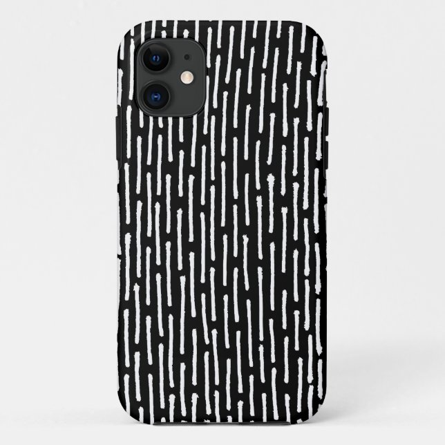 Funda De Case-Mate Para iPhone Líneas rotas - Blanco sobre negro (Reverso)