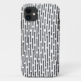 Funda Para iPhone 11 Líneas rotas - Negro sobre blanco
