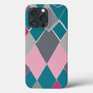 Funda Para iPhone 13 Pro líneas simétricas femeninas en rosa caliente verde