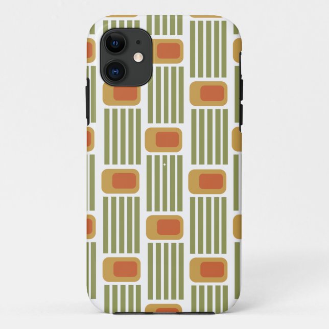Funda De Case-Mate Para iPhone Líneas verdes y cajas (Reverso)