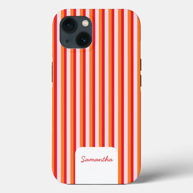 Funda De Case-Mate Para iPhone Líneas verticales de bandas personalizadas (Reverso )